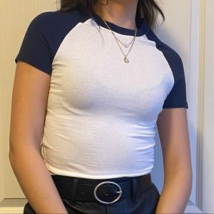 nwot cropped baseball tee